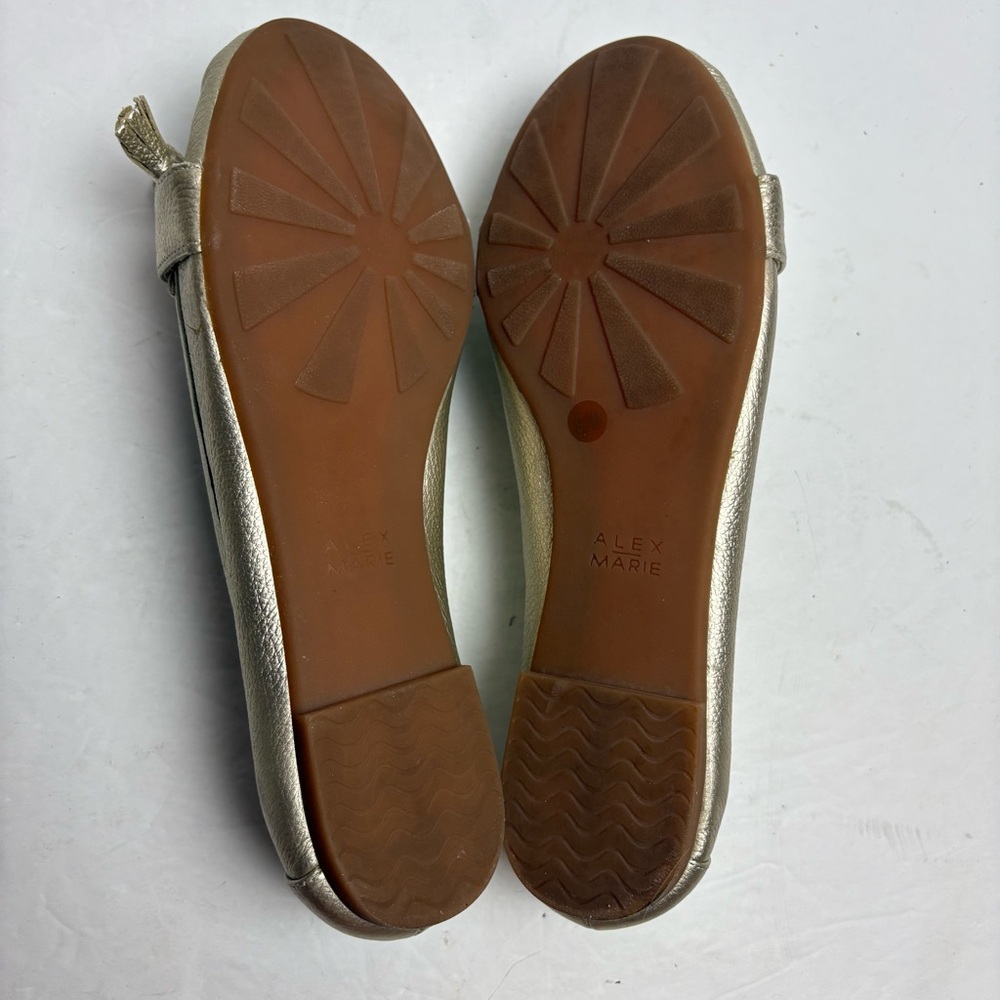 NWT Alex Marie Gold Courtney Totes Gold Moccasin Flats Women’s size 9.5 Leather - Picture 8 of 10